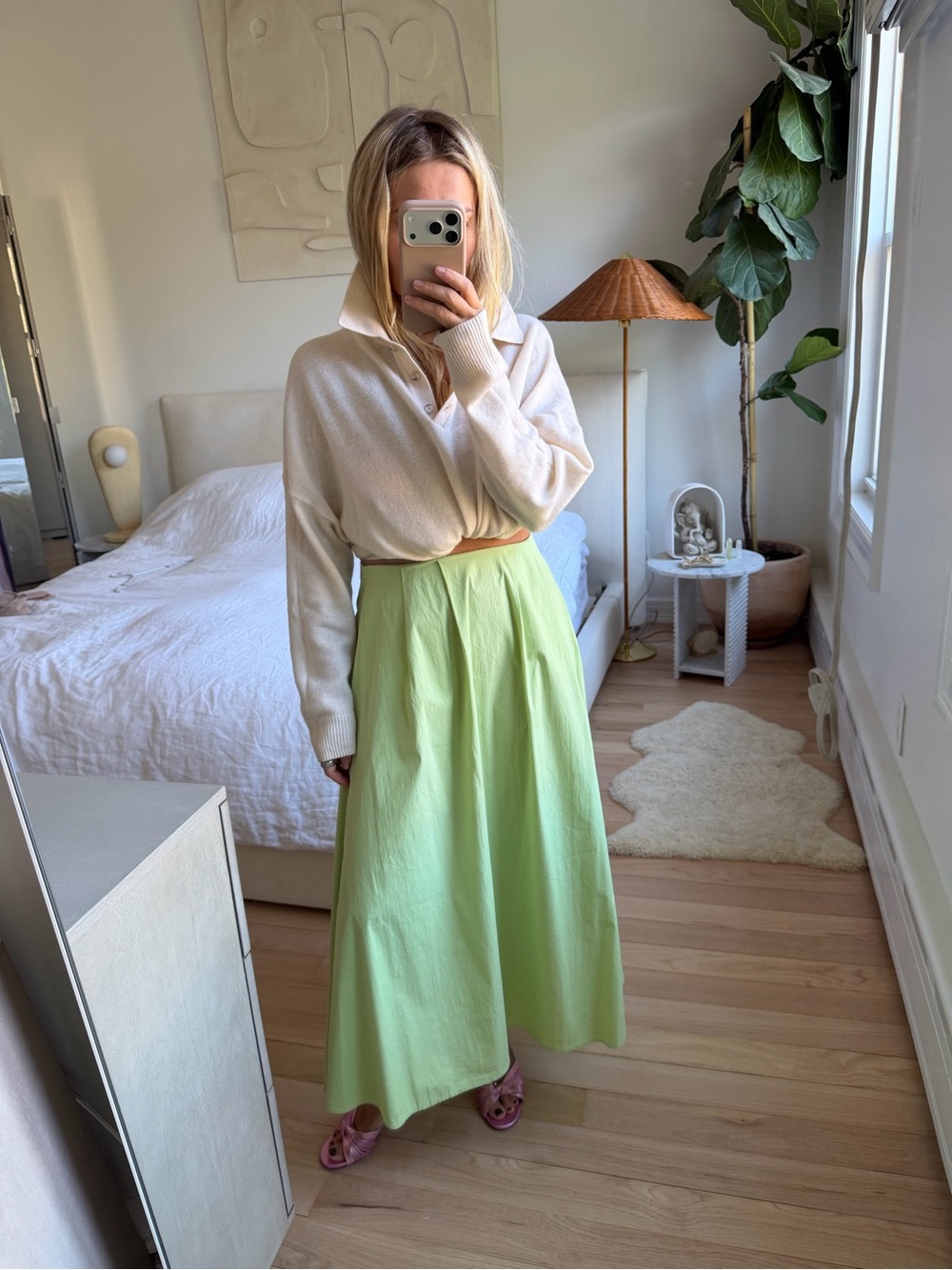 Mango Light Green Skirt Size XSmall